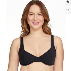 Time and Tru Womens Underwire Bra Bikini Top L‎ 12-14 Black NWT